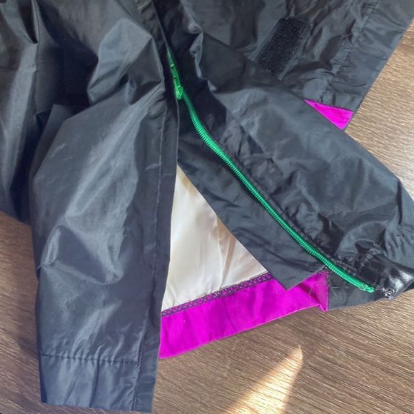 Vintage InSport Womens GoreTex Small Windbreaker Pants 80’s Black Pink & Green - Picture 12 of 16